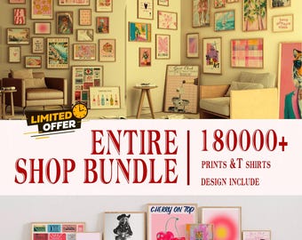 180.000+ Mega Bundle: Wandkunst & T-Shirt Designs (Digitaler Download)