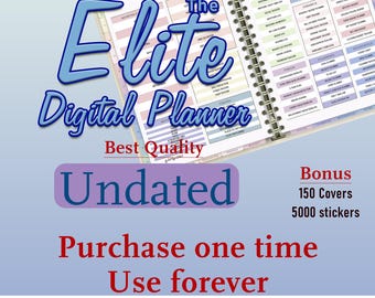 Undatierter Digitaler Planer: All-in-One Wochen- & Tagebuch (Digitaler Download)