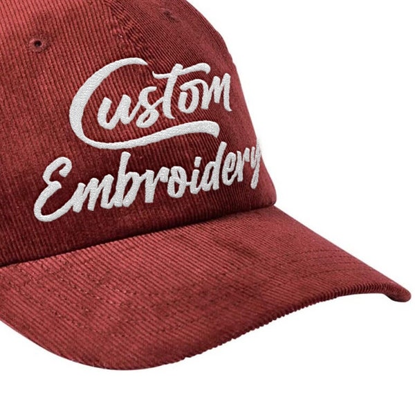 Vintage corduroy cap Custom Embroidery - Special Gift Idea - For him, her, friend, mom, dad, grandma, grandpa. For Retirement, Birthday, etc