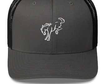 Cappello da camionista con disegno minimalista di cavallo selvaggio - Cappello da cowboy