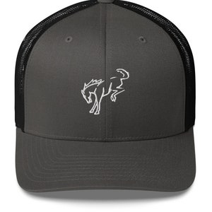 Wild Horse Minimalist Outline Drawing Trucker Cap - Cowboy Hat