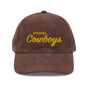 WYOMING COWBOYS Vintage Corduroy Cap - Cowboy Hat