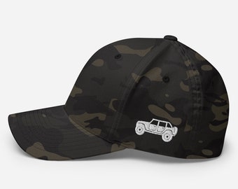 Available in Colors, Embroidered Structured Twill Cap. Crawler 4 Wheel Hat . 4WD 4X4 Off Roading Hat. OFFROAD Gear and Apparel. Flex Fitted