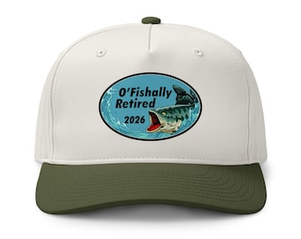 AS Colour 1154 DTF Printed Class Two-Tone Cap. O'Fishally Retired 2026. Funny Retirement Party Gift for Retired Boss Friend Dad. O-Fish-Ally