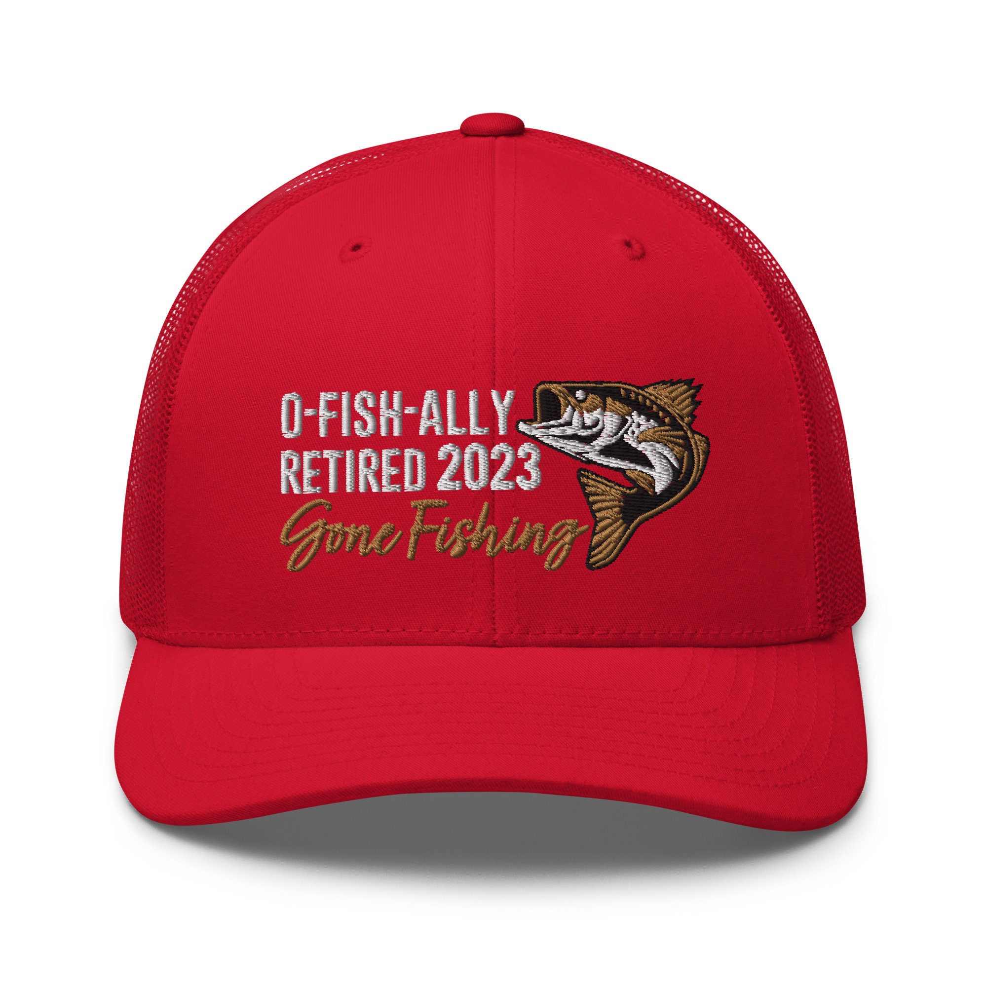 OH-Fish-Ally Retired, Funny Retirement Gift Men Flexfit Baseball Cap S/M Cap