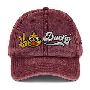 DUCK DUCK THING . Duckin Vintage Cotton Twill Cap . Off Roading Wool Blend Snapback For Women Girls Mom Off Road
