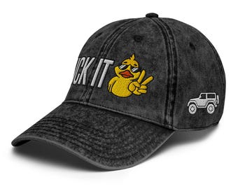 CUSTOM TEXT - DUCK It Vintage Cotton Twill Cap - Duckin and Off Roading Hat