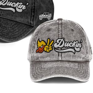DUCK DUCK THING . Duckin Vintage Cotton Twill Cap . Offroad Wool Blend Snapback Off Roading