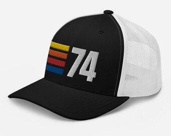 Happy Golden 50th birthday gift idea - 74 Trucker Cap - 1974 Hat Present for Her Him Women Men Female Male Friend Wife Husband 50 Years