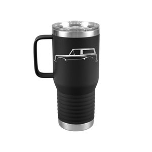 FORD BRONCO MINIMALIST Design - 20oz Insulated Tumbler with Handle - Laser Etched