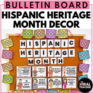 Hispanic Heritage Month Classroom Decor, Hispanic Heritage Month Bulletin Board, Hispanic Heritage Month Posters Latino Heritage Month