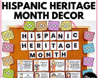 Hispanic Heritage Month Bulletin Board Decor, Classroom Posters (Digital Download)
