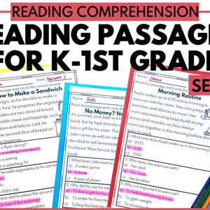 Reading Comprehension Short Stories , Storytime Reading Worksheets, 1st Grade Worksheets, Homeschool Worksheets, Kindergarten Worksheets