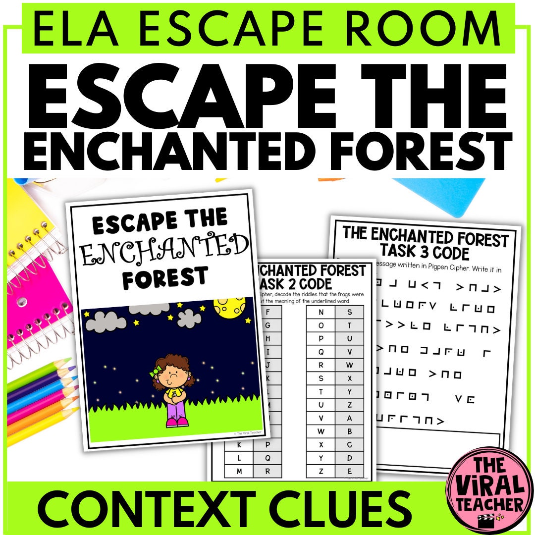 Escape Rooms for Kids Context Clues Reading Passages and 