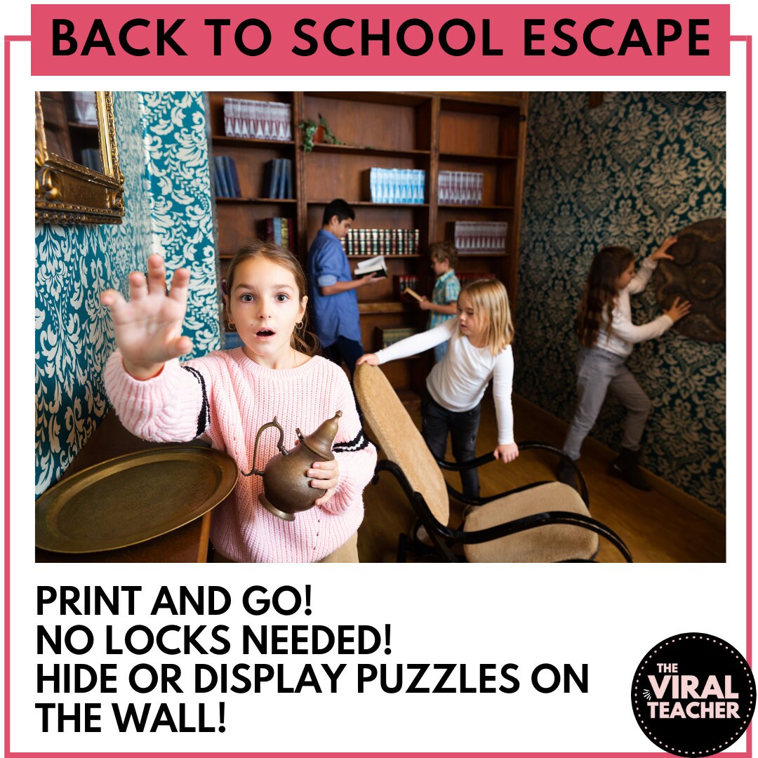 Escape Room for Kids, the Missing Class Pet Kids Printable Puzzle Game ...
