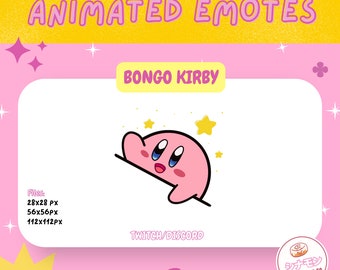 Animated Bongo Kirby Emote | Twitch Sub Badges | Streaming | Emotes | Bits | Discord | Subscriber