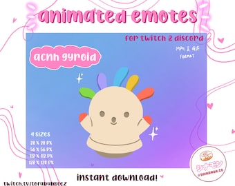 ACNH Gyroid Squeakoid Animated Emote | Twitch Sub Badges | Animal Crossing | Streaming | Emotes | Bits | Discord | Loyalty Subscriber Badge