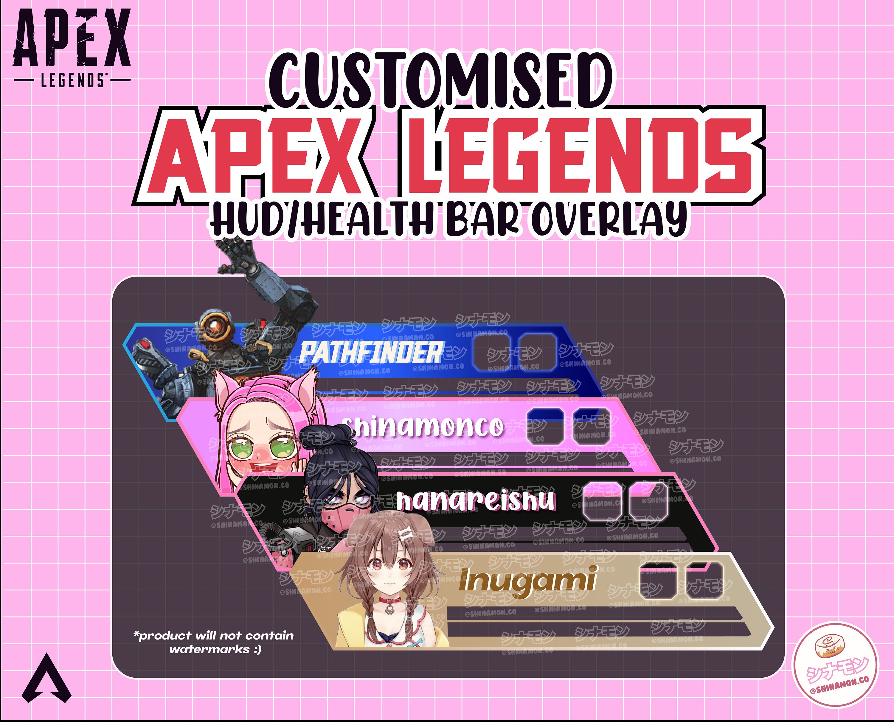 Customizable Apex Legends Custom Health Bar Overlay for Streaming