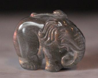 Purple Pink Labradorite Crystal Elephant