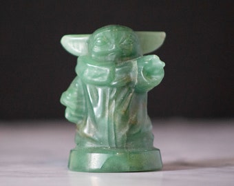 Crystal Baby Yoda/Grogu Green Aventurine Star Wars Mandalorian inspired Figure