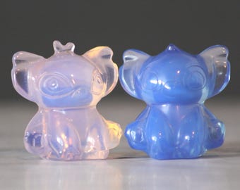 Stitch & Angel Crystal Opalite Figures (Both included)