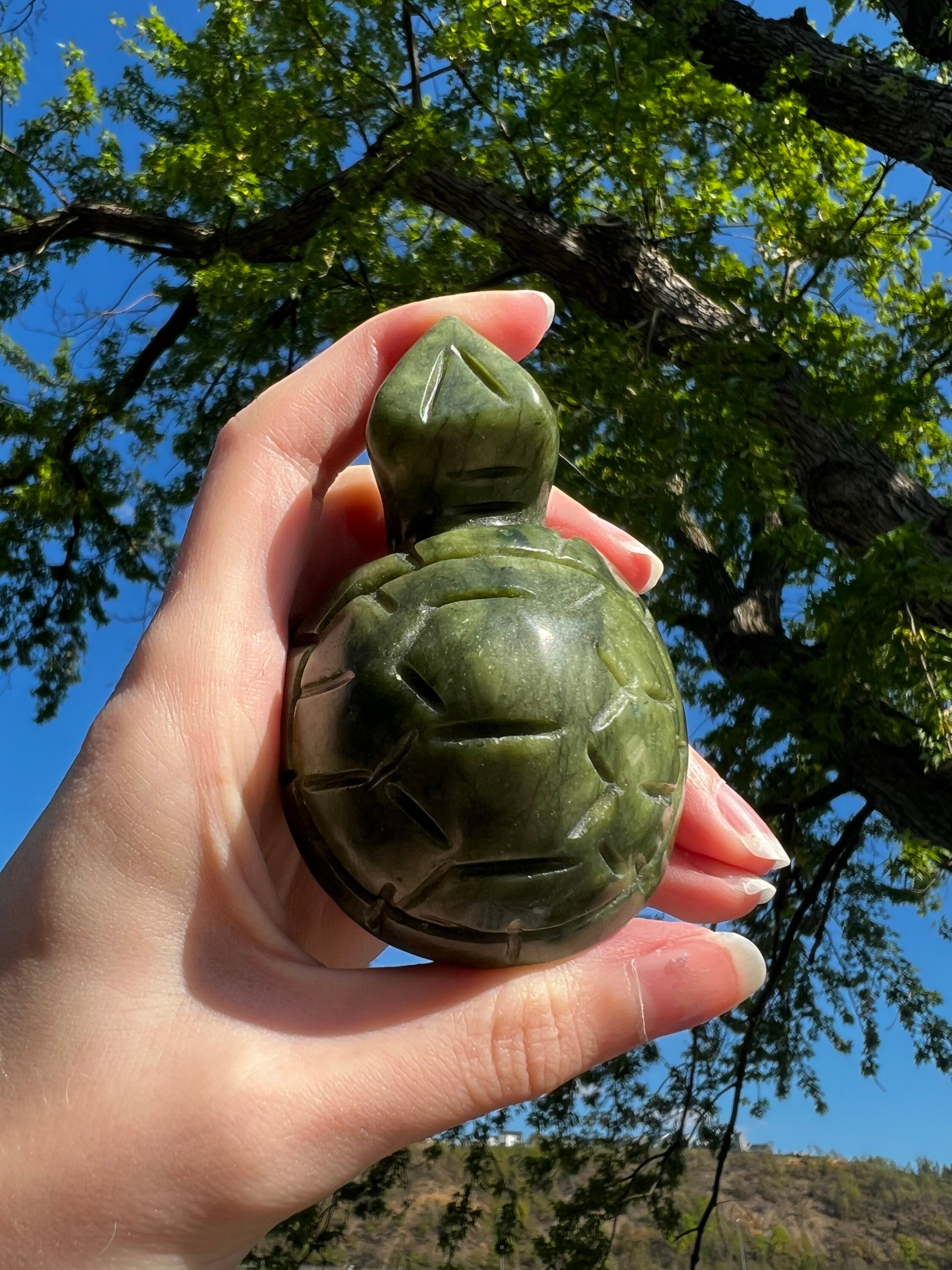 Crystal Carved Jade Tortoise/Turtle - Etsy 日本