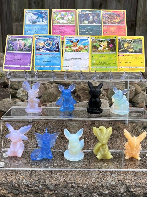 Crystal Pokemon Eeveelutions Figure, Eevee, Espeon, Vaporeon, Glaceon, Flareon, Sylveon, Umbreon, Leafeon, Jolteon