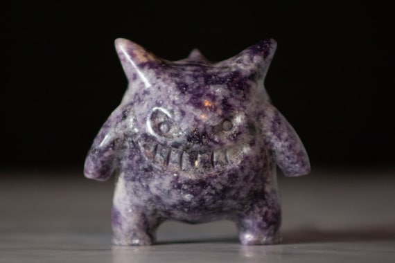 Gengar/Haunter Crystal Pokémon Figure Lepidolite/Yooperlite/Obsidian
