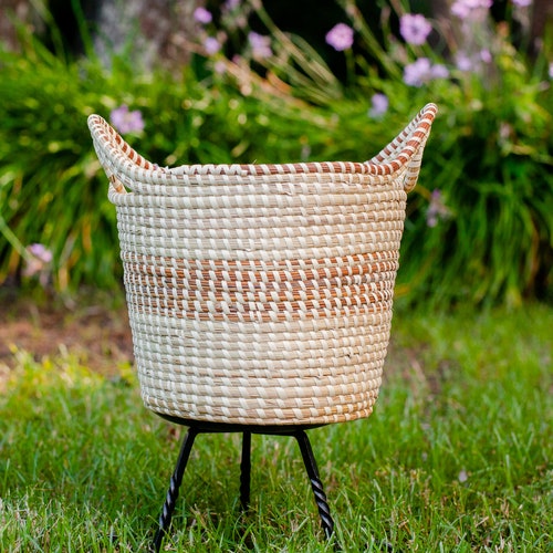 Large Sweetgrass Double Handle Storage Basket Etsy