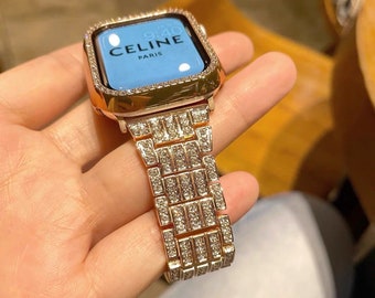 luxury apple watch Bling Bling Diamond watch band milanese watch band apple watch armband 38/42/45MM gold watch chain replacement bracelet