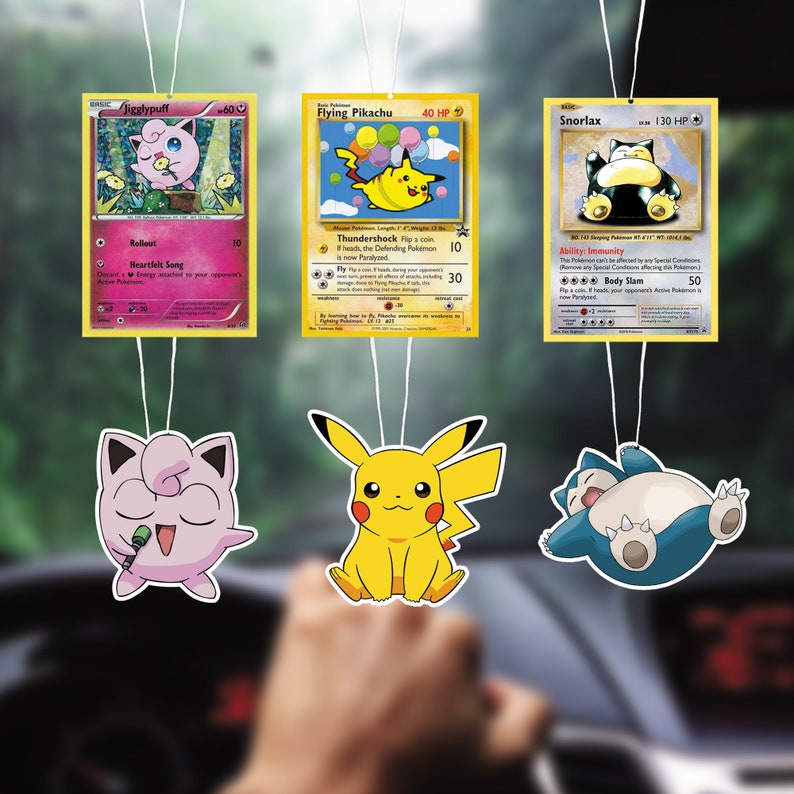 Pokemoncards AIR FRESHENER CAR Cute Pokemon Pack Pikachu Etsy