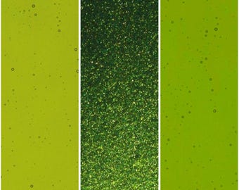 90 COE "GREEN TRANSPARENTS A" Bullseye Fusible Glass Sheet. *Your Color Choice* 3mm. Used in fused glass art, jewelry. 10"x10" 5"x7" 5"x5"
