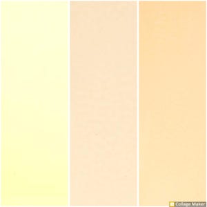 May include: Three different shades of yellow paper, from light yellow to a pale orange.
