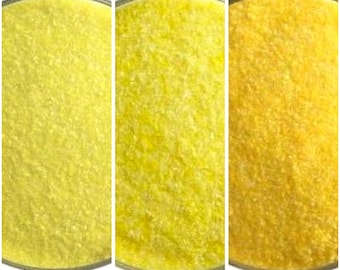 FRIT/POWDER" (2 oz.) Yellow Opals" fusible glass- Bullseye COE 90-  Various frit sizes per color. Price is for a "2 oz." unit.