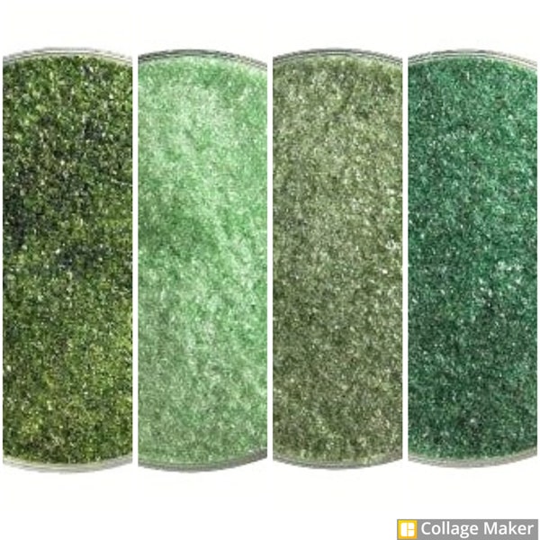 FRIT/POWDER "Green Transparents"- Bullseye COE 90 fusible glass- Various colors- Various frit sizes per color. Price is for a "2 oz." unit.