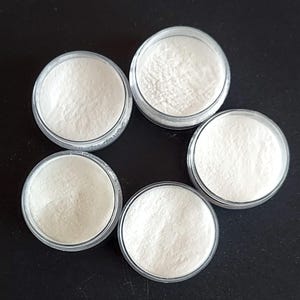 COE90 POWDER GLASS FRIT - &quot;White Out&quot; 5 color Sample Set- 5 colors/1 oz. per color. Bullseye Glass. 5 shades of Neutral Grays & Black