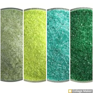 FRIT/POWDER &quot;Green Transparents&quot;- Bullseye COE 90 fusible glass- Various colors- Various frit sizes per color. Price is for a &quot;2 oz.&quot; unit.