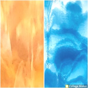 90 COE "BULLSEYE STREAKY" fusible glass sheets. *Your Choice of 2 colors*  10"x10" or 5"x7" or 5"x5". Used for fused glass art, jewelry.