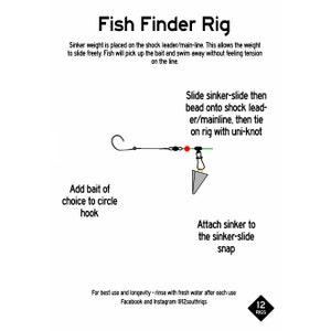 3 Pack 'Hatteras Style' Fish Finder Red Drum Surf Fishing Rigs 100LB Mono image 3