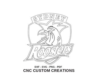 NRL SVG Sydney Roosters rugby league logo vector file digital download dxf, svg, png, pdf