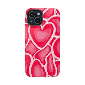 Heart Pattern Magnetic Tough Cases for iPhone, Valentines Gift, Cute Phone Cover, Protective Case, Love Theme Accessories