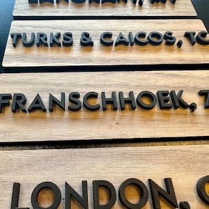 City Name Sign / World Clock Time Zone Plaque / Modern Unique Simple Design / Custom Sign