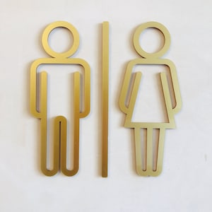 Toilet Man and Woman Sign / Modern Simple Bathroom Door Symbol Design ...