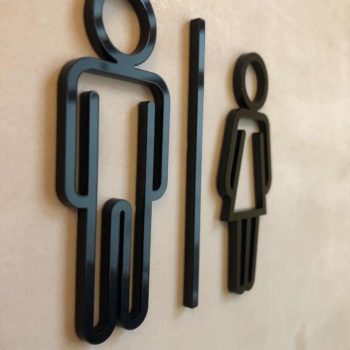 Toilet Man and Woman Sign / Modern Simple Bathroom Door Symbol Design ...
