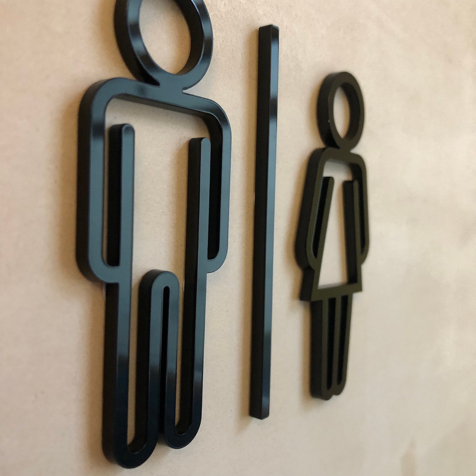 Toilet Man and Woman Sign / Modern Simple Bathroom Door Symbol Design ...
