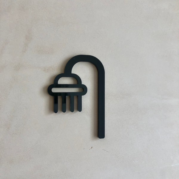 Panneau de douche / Conception de symbole de porte de toilette de salle de bains simple moderne / Panneau acrylique pour la maison ou l’entreprise / Panneau personnalisé