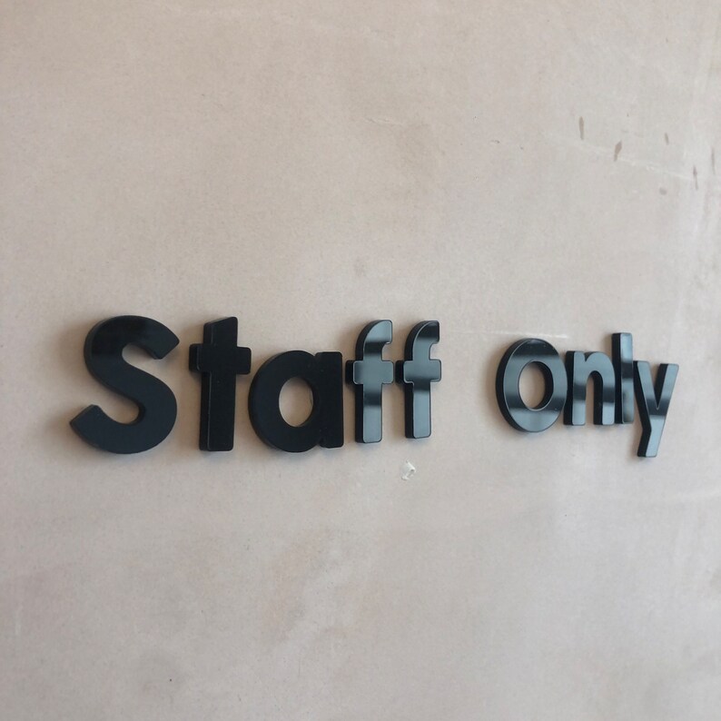 Staff Only Sign / Modern Simple Door Symbol Design / Acrylic Sign for ...