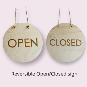 Open / Closed Reversible Shop Modern Wooden Simple Sign for Business / Shop Decor