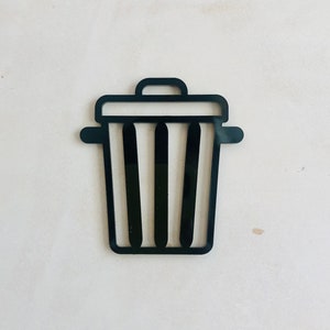 Rubbish Bin Sign / Modern Simple Door Sign Design / Acrylic sign for Home or Business / Custom Sign