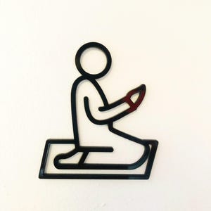Modern Acrylic Prayer Room Door Sign: Simple Symbol Design